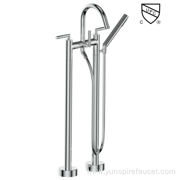 Modern Free Standing Tub Filler with Shower Set